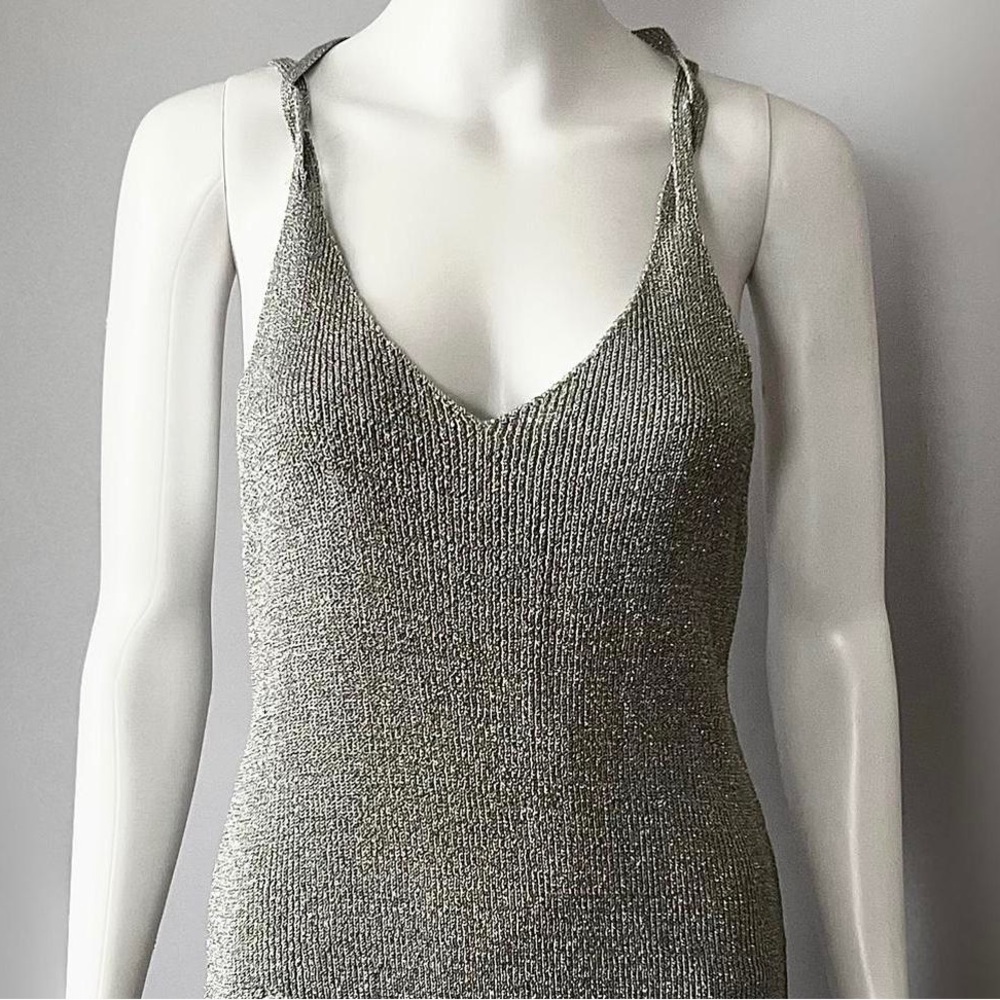 Bershka Shimmering Silver mesh dress - Picture 3 of 6